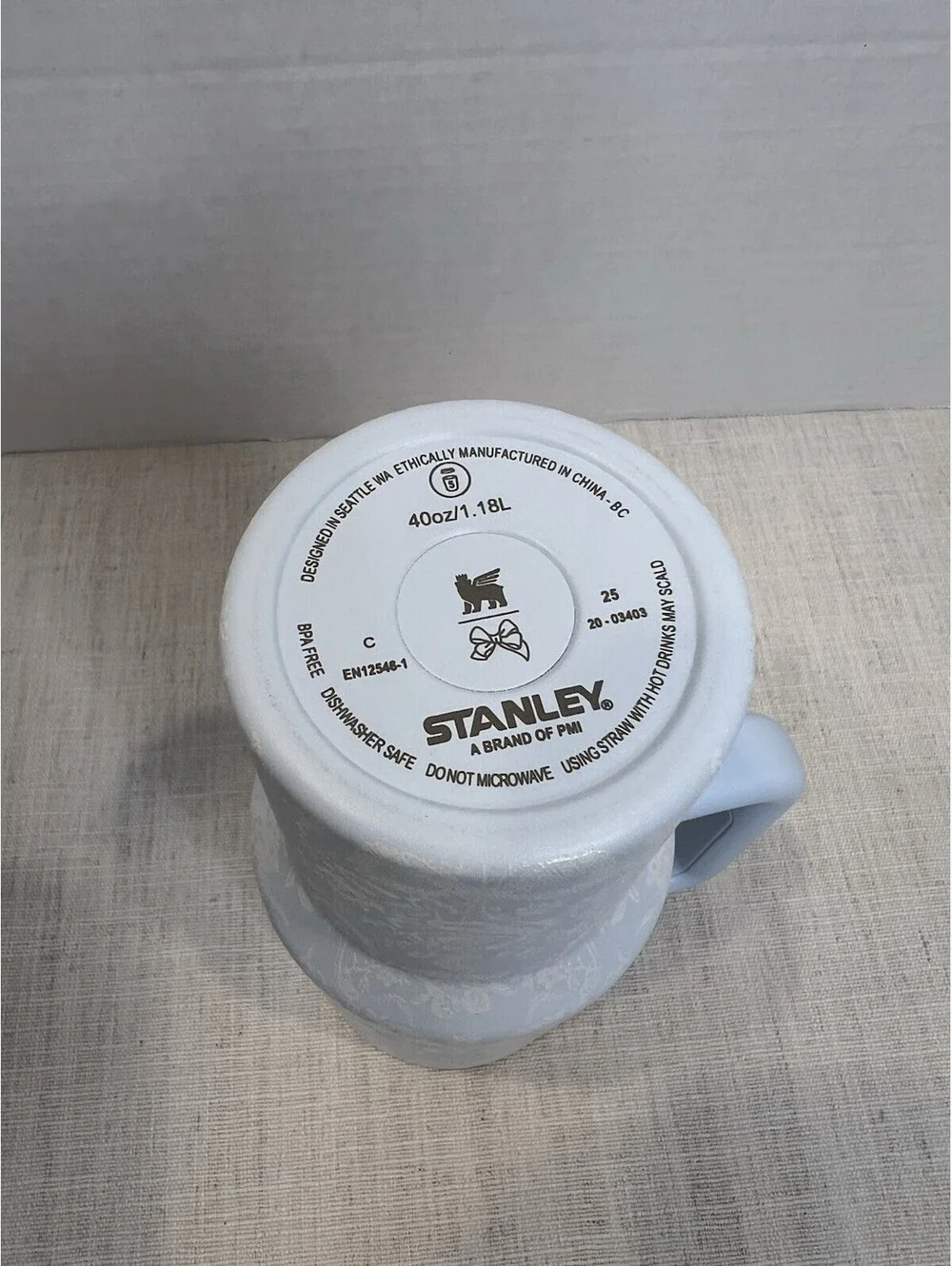 Stanley x LoveShackFancy 40oz Tumbler w/ Handle Toscana Toile Alpine Blue